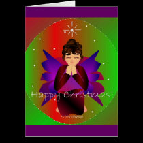 Happy Christmas Angel Baby Girl Praying cards