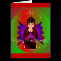 Happy Christmas Angel Baby Girl Praying cards
