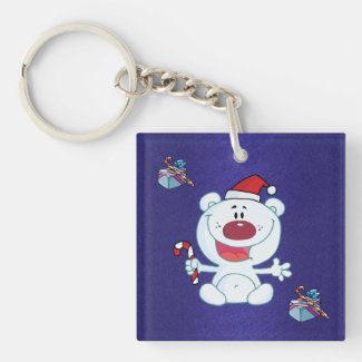 Happy Christmas Bear Key Chain