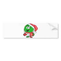 Happy christmas bowling ball wearing a santa cap bumper stickers