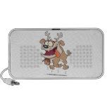 happy christmas bulldog cartoon laptop speakers