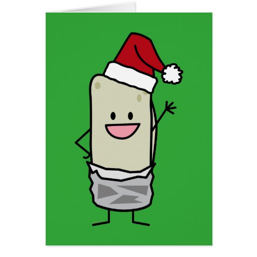 happy christmas burrito waving hello santa hat greeting happy christmas burrito waving hello santa hat greeting