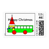 Happy Christmas - from Belinda the Bus Postage Stamps
