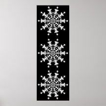 Happy Christmas - Ice Crystal - Snow Flake Posters
