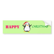 Happy christmas penguin bumper stickers