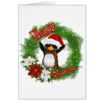 Happy Christmas Penguin Greeting Card