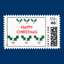 Happy christmas postage stamps