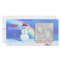 Happy Christmas Snowman photo cards