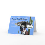 Happy cinco de Mayo boston terrier greeting card