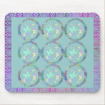 Happy Circles & Butterflies mousepads by Perlyyyy Happy Circles & Butterflies mousepads