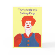 Happy Clown Birthday Party Invitations Cards card
