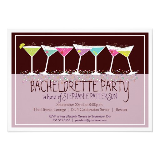 Happy Cocktails Bachelorette Party Invitation