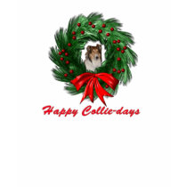 Happy collie-days wreath t-shirts
