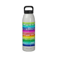 happy colorful rainbow music sheet reusable water bottles