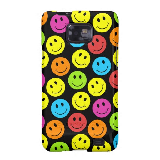 Happy Colorful Smiley Faces Pattern Samsung Galaxy Sii Cover Zazzle 6541
