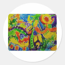 Happy Colors # 4 Round Sticker