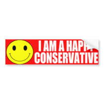 Happy Conservative (Red) Bumper Sticker bumper stickers