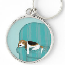 Happy Couch Beagle Key Chains