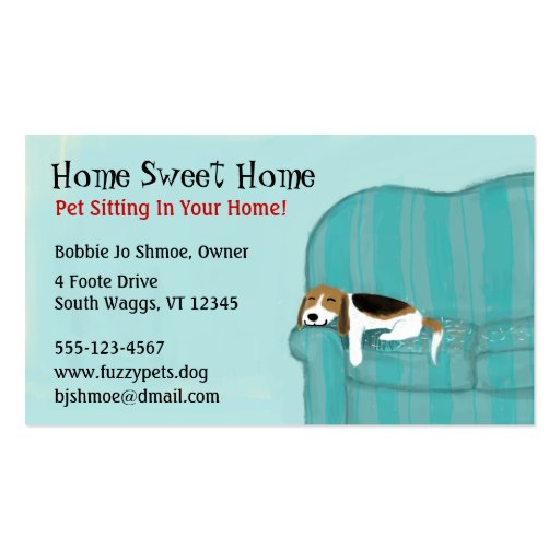 Happy Couch Dog Business Cards (front side)