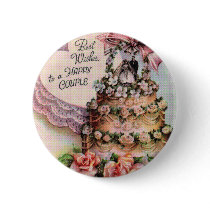 Happy Couple Wedding Cake Pin