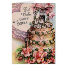 Happy Couple Wedding Cake Cards