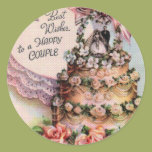 Happy Couple Wedding Cake Sticker
