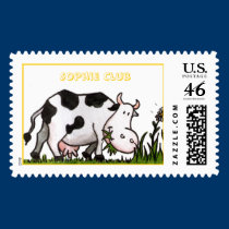 Happy Cow and Daisies postage