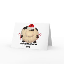 Happy Cow Christmas Card Postcard I Love You