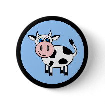 Happy Cow - Customizable! Pinback Button