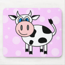 Happy Cow - Customizable! Mousepads
