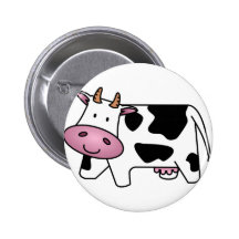 Happy Cow Pinback Button