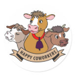 Happy Coworkers Round Sticker