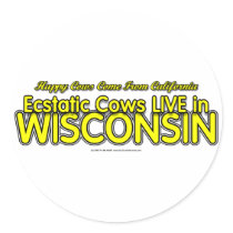 Happy Cows Round Sticker