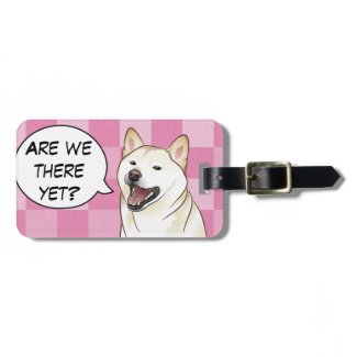 Happy Creamy Shiba Inu Dog Customizable Tag