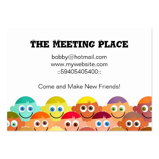 Happy Crowd, The Meeting Place Business Card Templates (front side)