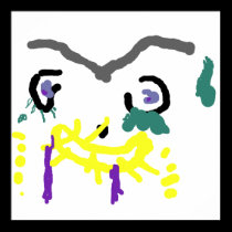 Happy Crying Abstract Art posters