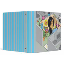 Happy Cubicle Working Girl Notebook binders