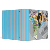 Happy Cubicle Working Girl Notebook binders