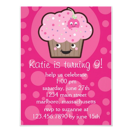 Happy Cupcake Birthday Party Invitation
