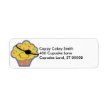 happy cupcake pirate return address label