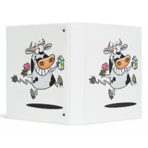 happy cute dairy cow cartoon ice cream milk binder