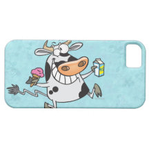 happy cute dairy cow cartoon ice cream milk iPhone 5 case
