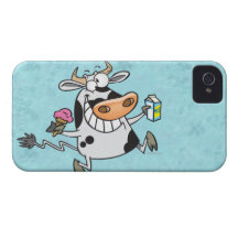 happy cute dairy cow cartoon ice cream milk iPhone 4 cover