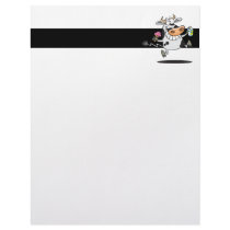 happy cute dairy cow cartoon ice cream milk letterhead