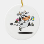 happy cute dairy cow cartoon ice cream milk ornaments