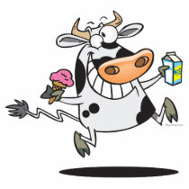 happy cute dairy cow cartoon ice cream milk photo sculpture