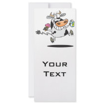 happy cute dairy cow cartoon ice cream milk personalized rack card