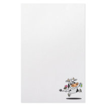 happy cute dairy cow cartoon ice cream milk custom stationery