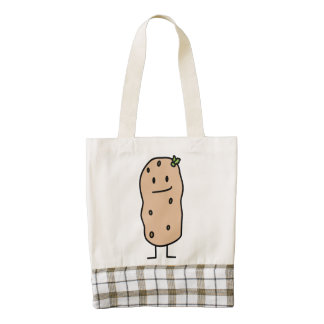 Happy Cute Smiling Potato Zazzle HEART Tote Bag