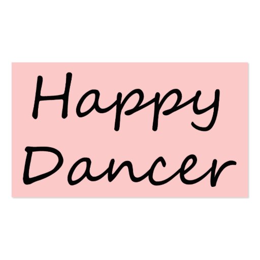 Happy Dancer black script Business Card (back side)